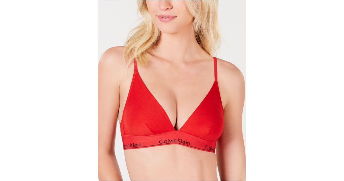 red triangle bralette