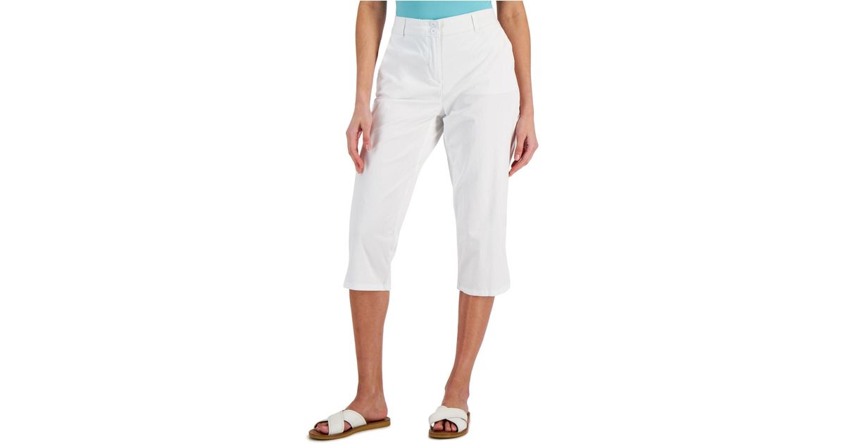 karen scott cotton capri pants