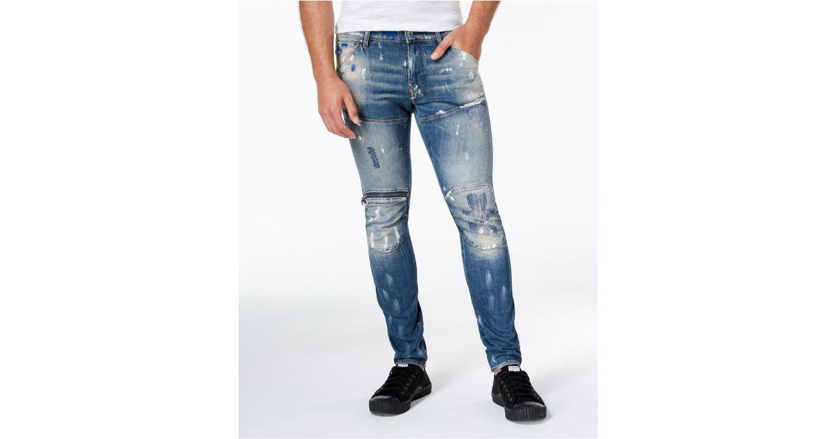 g star paint splatter jeans