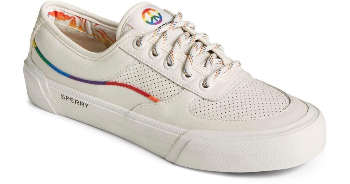Sperry TopSider Leather Soletide Pride Sneakers in White Lyst