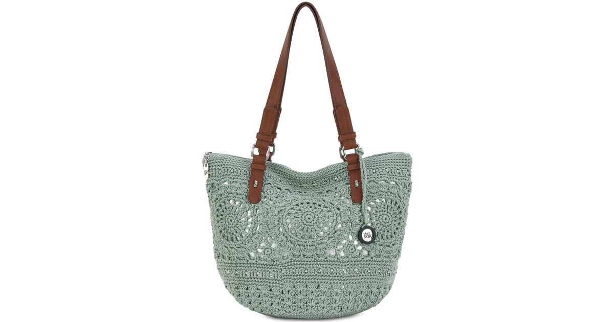 the sak silverwood crochet tote