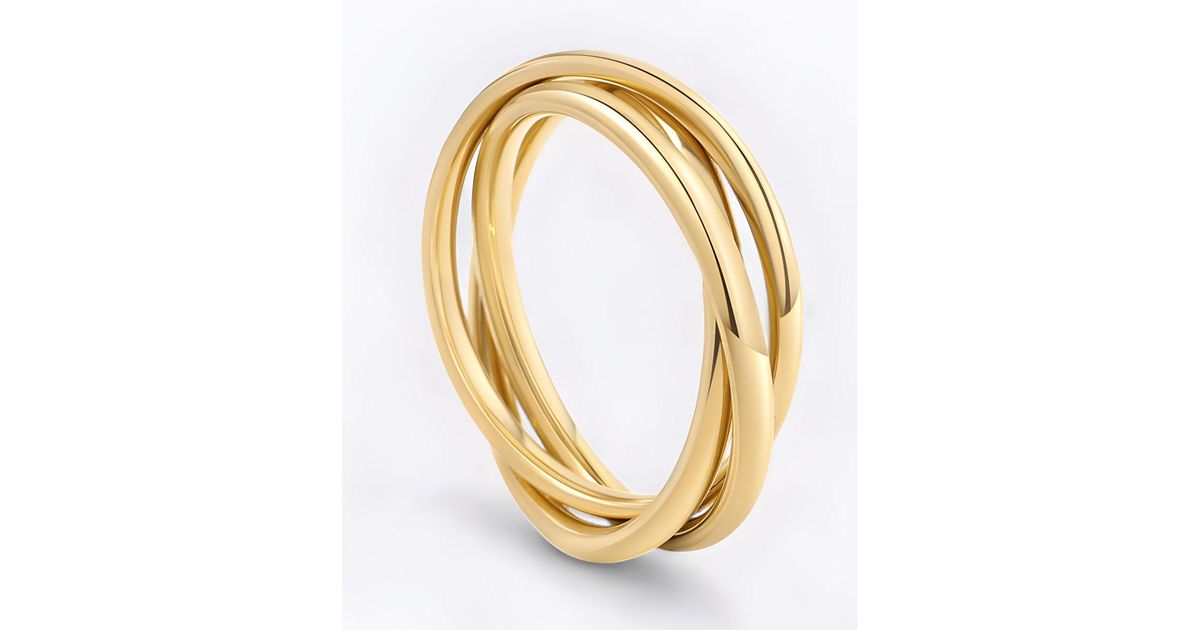 Mint & Lily Dainty Interlocking Fidget Ring in Metallic | Lyst