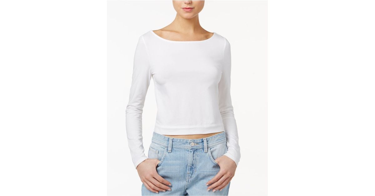 guess white long sleeve top