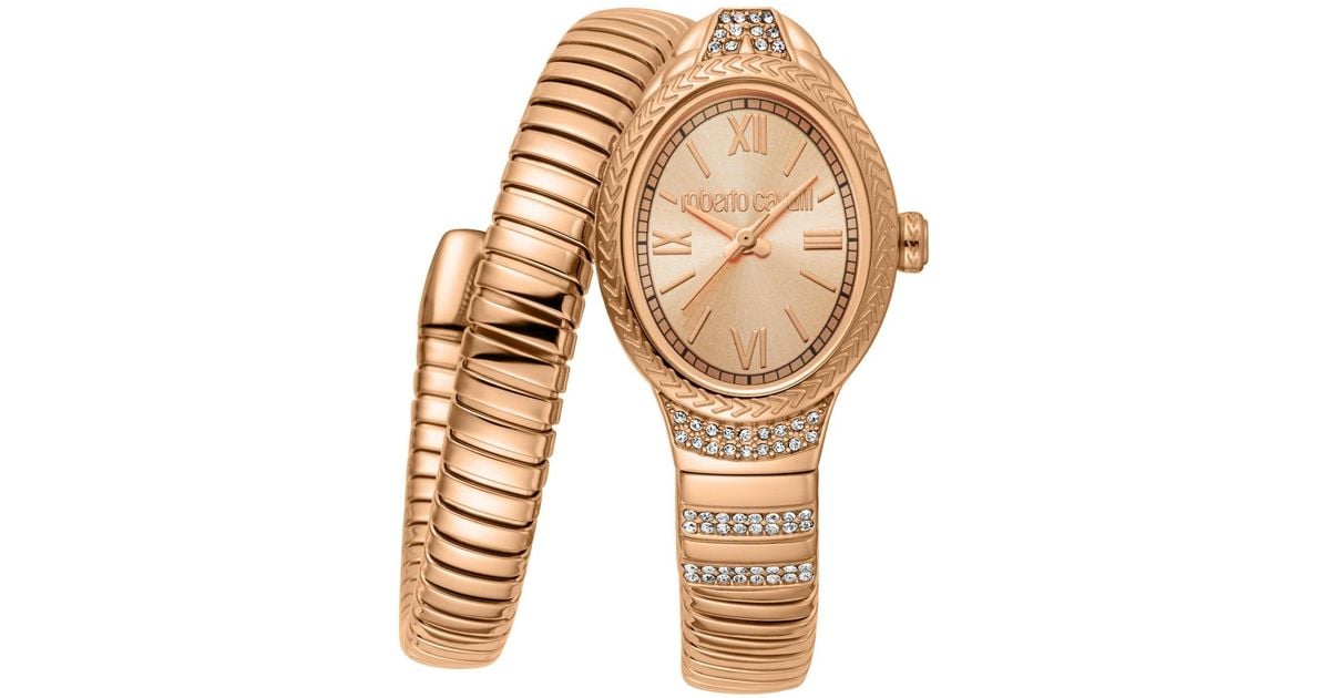 Goldeden Rose Roberto Cavalli Quartz Rose Gold Stainless Steel Bracelet Watch in ...