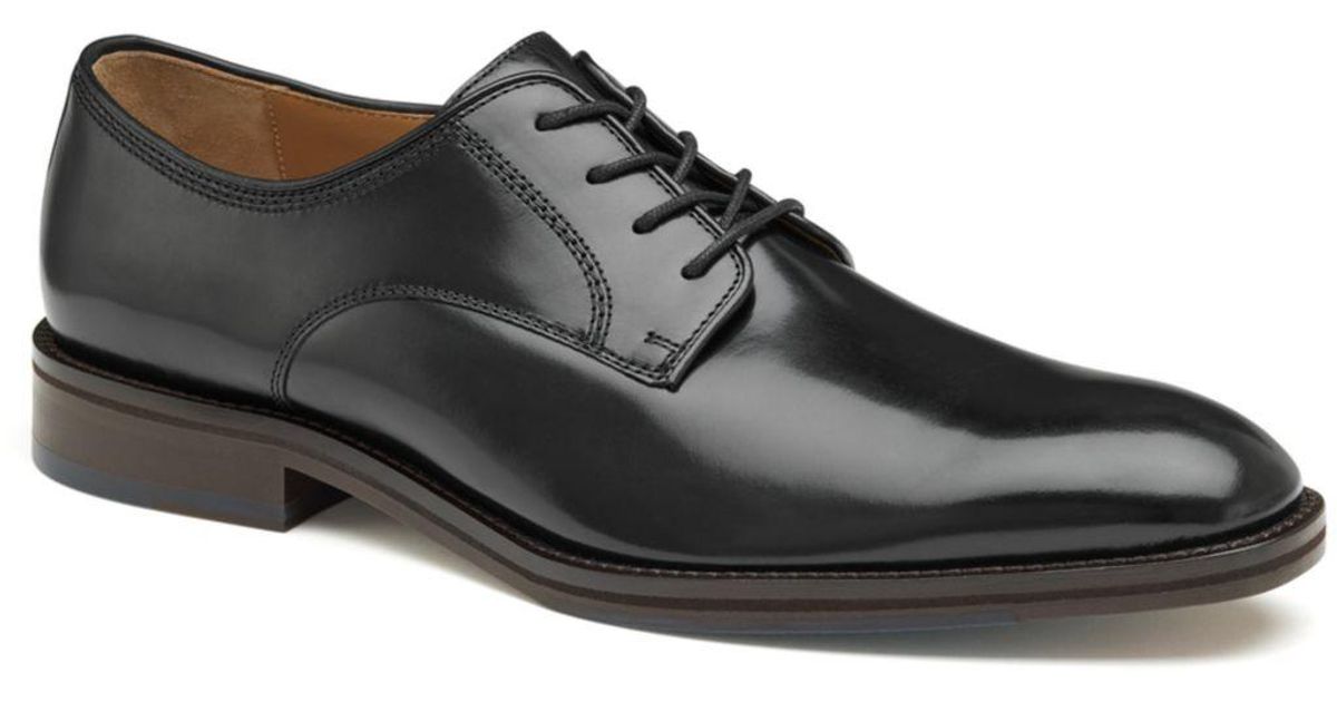Johnston & Murphy Leather Meade Plain Toe Shoes in Black for Men - Lyst