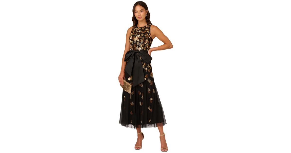 Adrianna Papell Women's Bead Mesh Godet Gown - Beaded Formal Evening Dress For Special Occasions - View #9