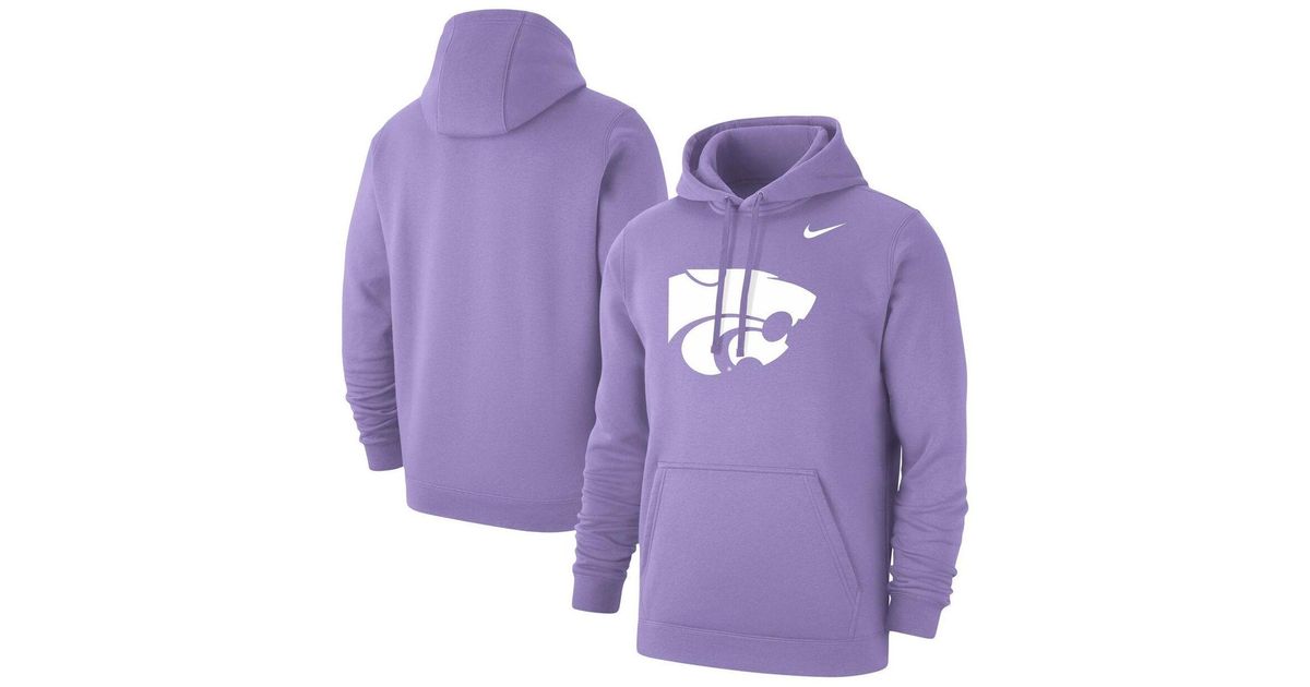 Nike Fleece Purple Kansas State Wildcats Lavender Emaw Club Pullover ...