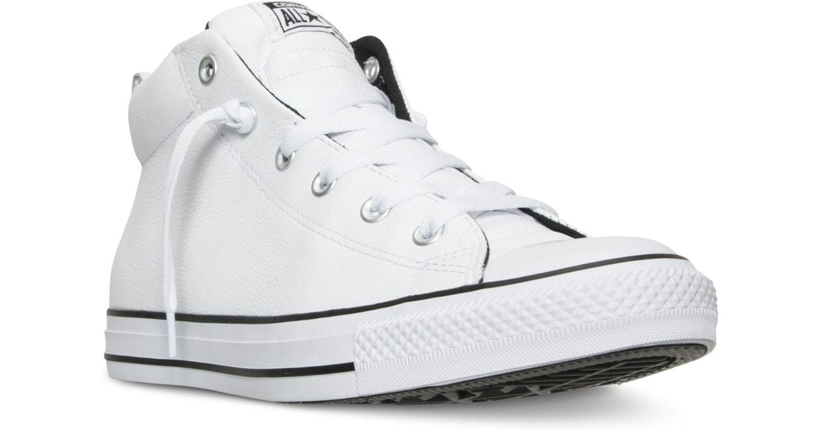 all white converse with black line