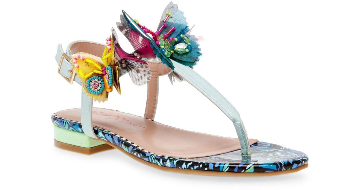 Betsey Johnson Prilla Butterfly Embellished Thong Sandal in White Lyst