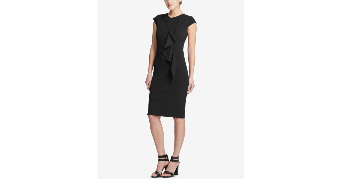 macy's black sheath dress