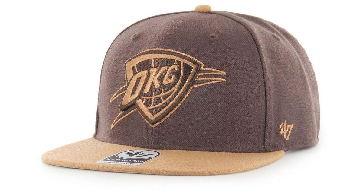 47 Brand Brown Oklahoma City Thunder No Shot Twotone Captain Snapback