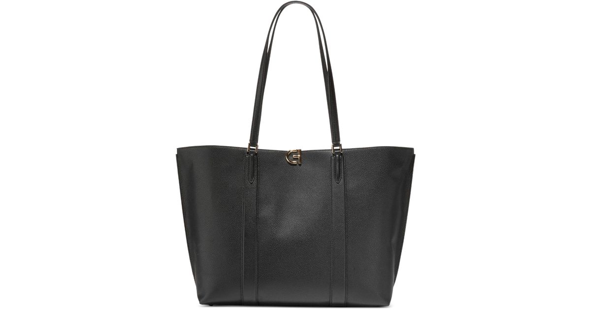 Cole Haan Essential Extra-large Leather Tote Bag in Black | Lyst