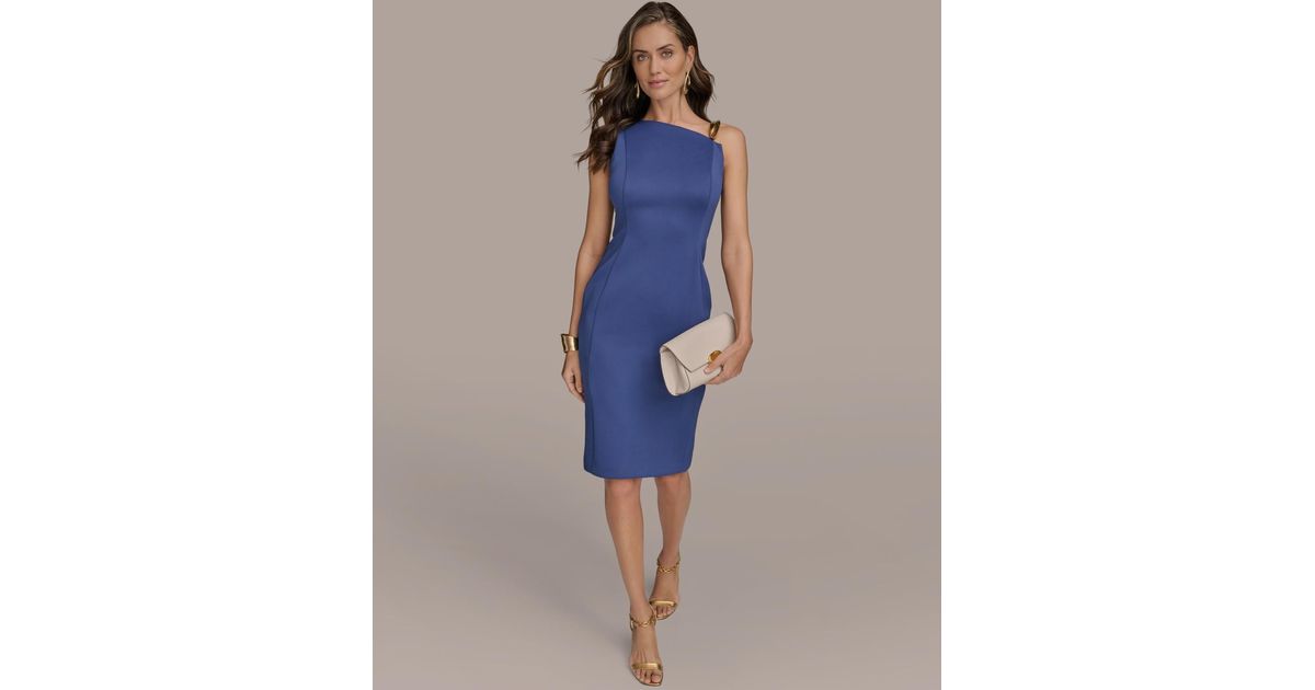 【Donna Karan New York】Hardware-Trim Asymmetric Dress Donna Karan New York Women's Hardware-Trim Asymmetric Dress