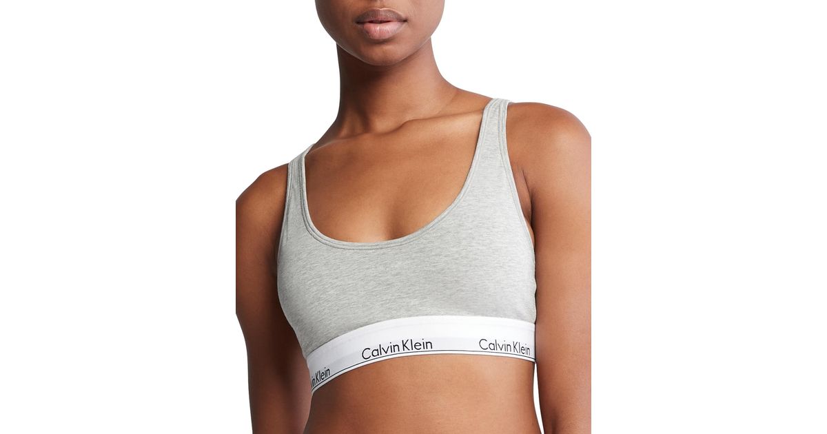 Calvin Klein Modern Cotton Lightly Lined Bralette Qf7586 in White