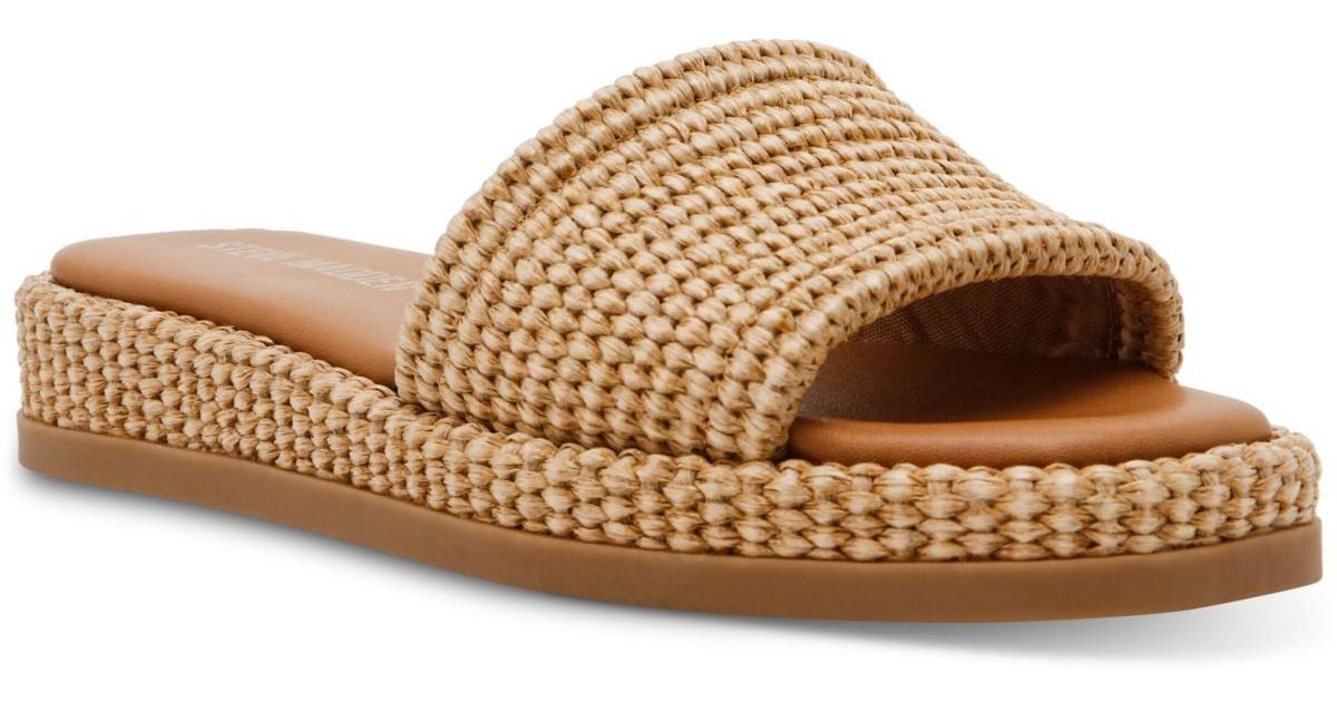 Steve Madden Boardwalk Espadrille Slide Sandals in Brown | Lyst