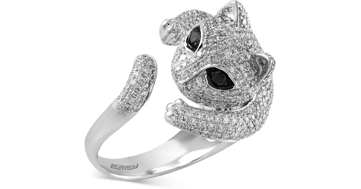 Effy Diamond Cat Ring (1-5/8 Ct. T.w.) In 14k White Gold | Lyst