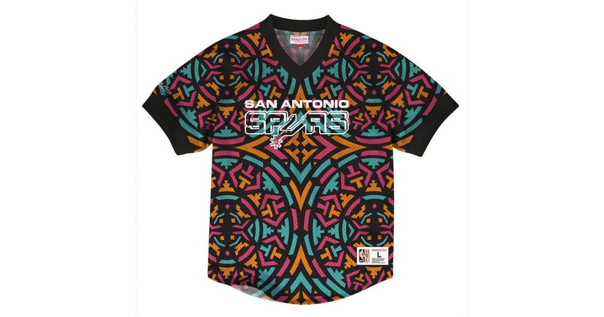Mitchell & Ness San Antonio Spurs Kicking It Wordmark Mesh T-shirt in Black  for Men | Lyst