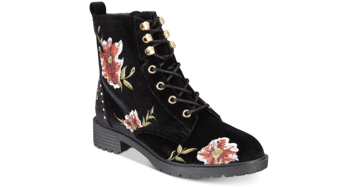 macy's black combat boots