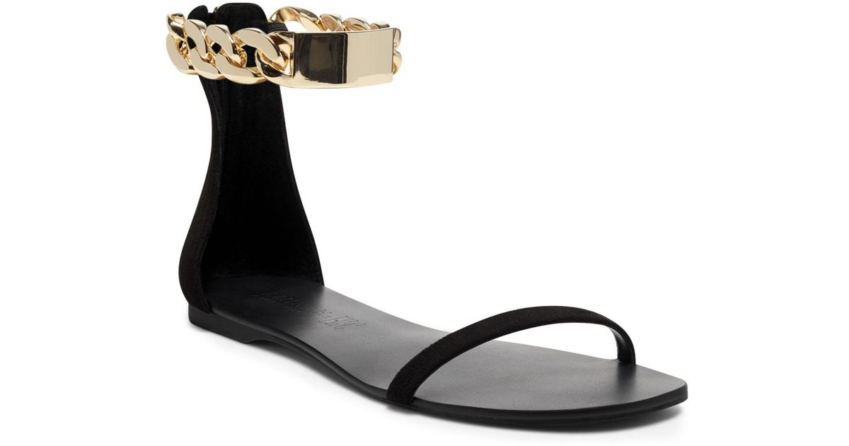 INC International Concepts Aminah Abdul Jillil For Inc Satiya Chain Flat  Sandals, Created For Macy's in Black | Lyst