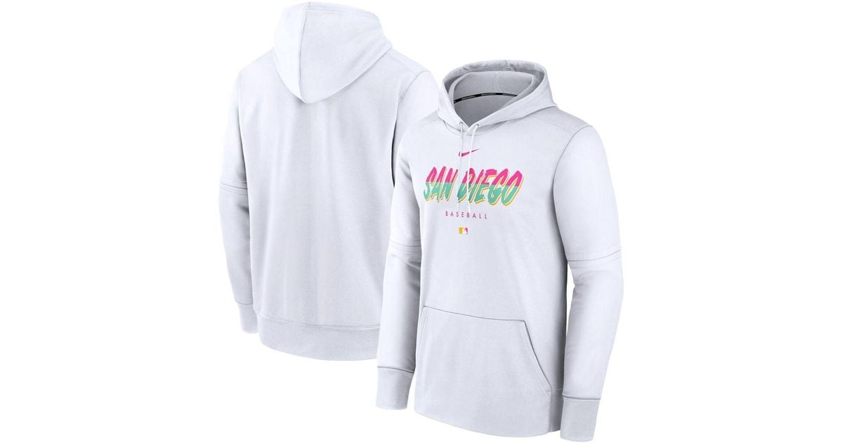 Nike White San Diego Padres City Connect Pregame Performance Pullover