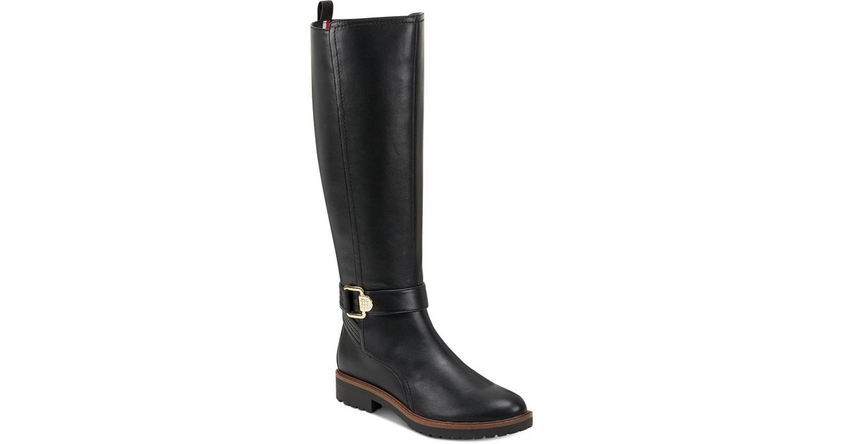 tommy hilfiger tall black boots