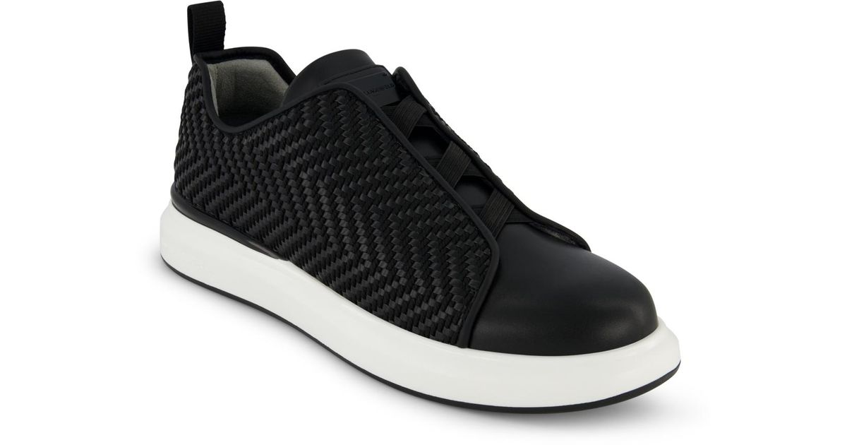 Karl Lagerfeld Black Leather Slip-On Sneakers with White Sole Karl Lagerfeld Paris Mayu Lace Up Sneakers – JLOOD.COM main image 3