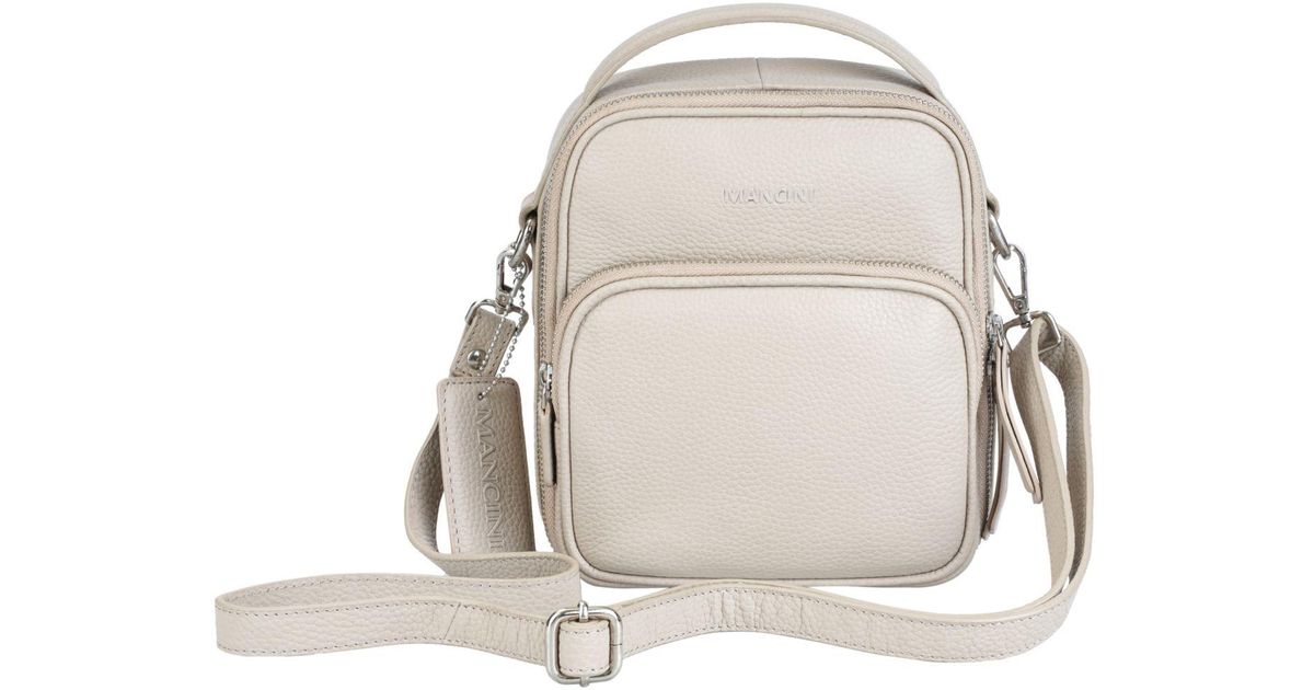 Mancini Pebbled Collection Daisy North-south Leather Crossbody Bag in ...