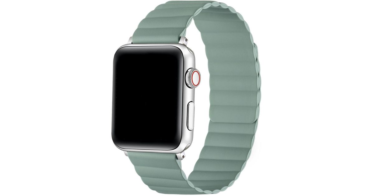The Posh Tech Magnetic Silicone Band For Apple Watch in Green | Lyst