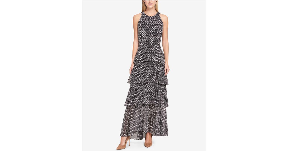 tommy hilfiger tiered maxi dress