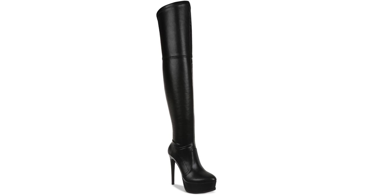 Thalia Sodi Silena Overtheknee Platform Boots in Black Lyst