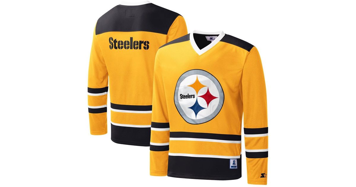 Starter Pittsburgh Steelers Cross-check V-neck Long Sleeve T-shirt in  Orange for Men
