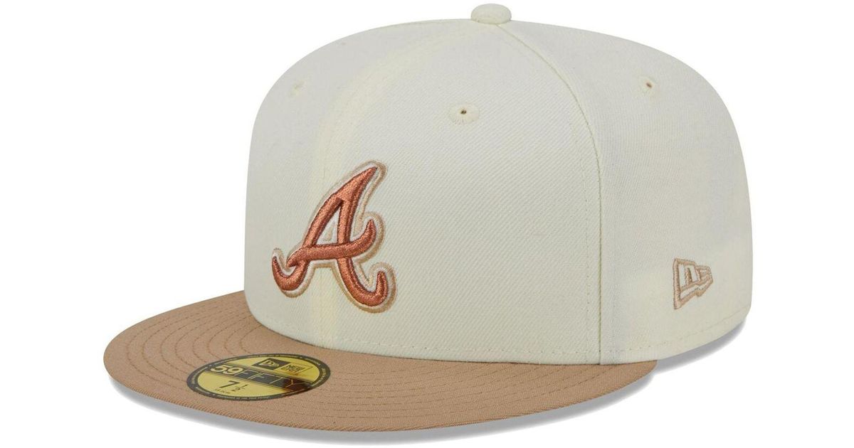 KTZ Cream Atlanta Braves Chrome Camel Rust Undervisor 59fifty Fitted