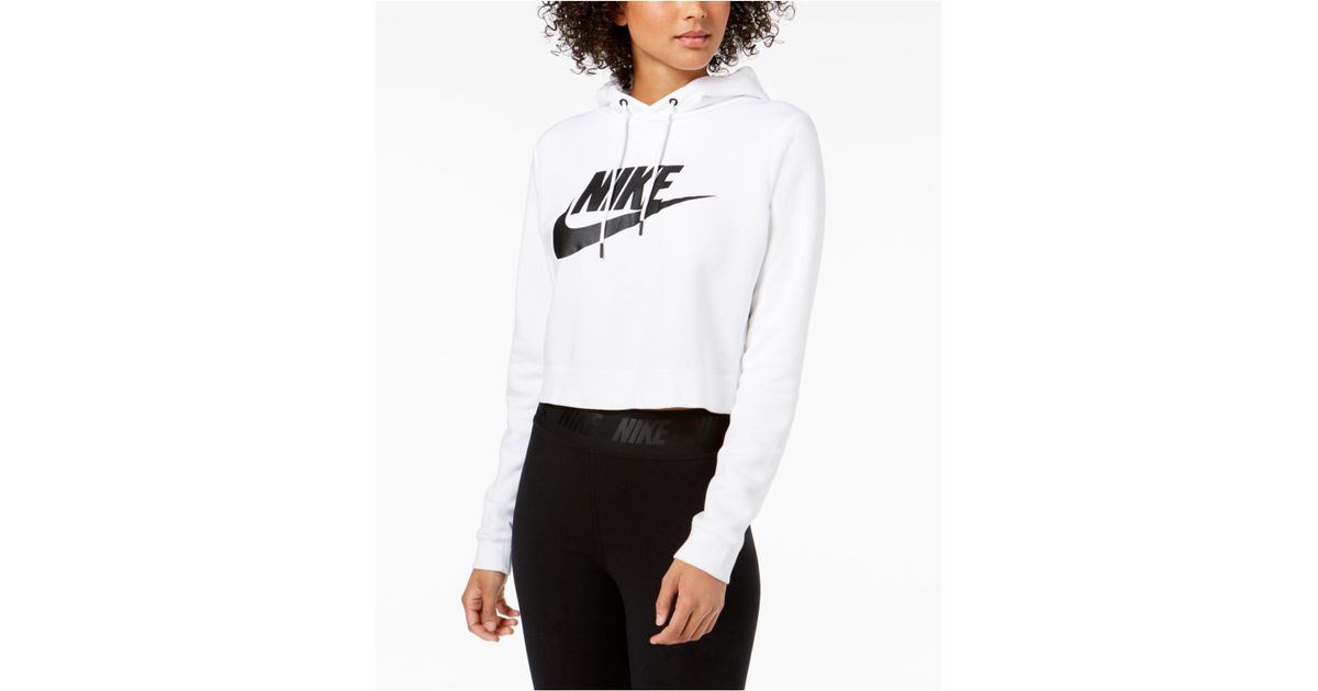 nike cropped fleece hoodie