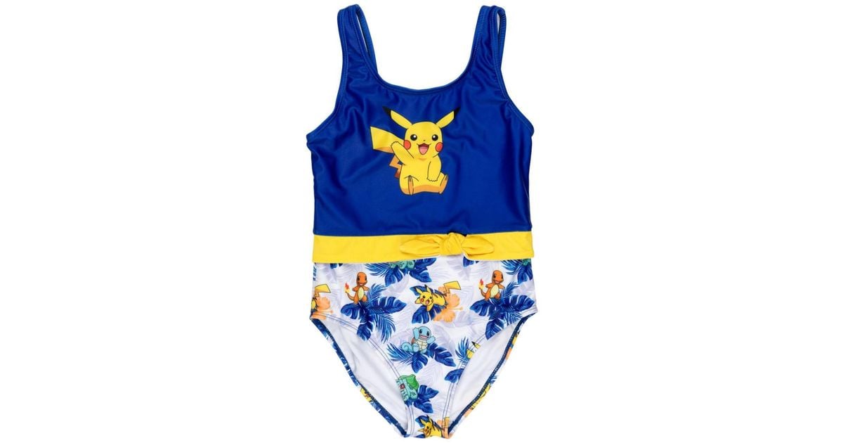 Pokemon Girls Pikachu Upf 50+ One Piece Bathing Suit in Blue | Lyst
