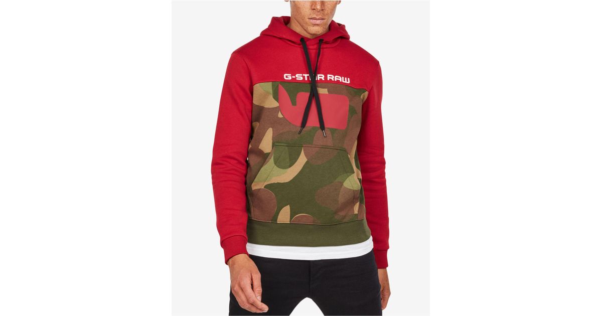 g star hoodie red