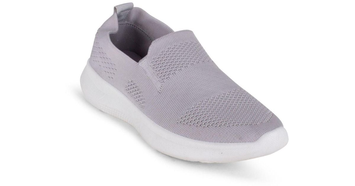 Danskin Synthetic Admire Slip On Knit Sneakers in Gray | Lyst