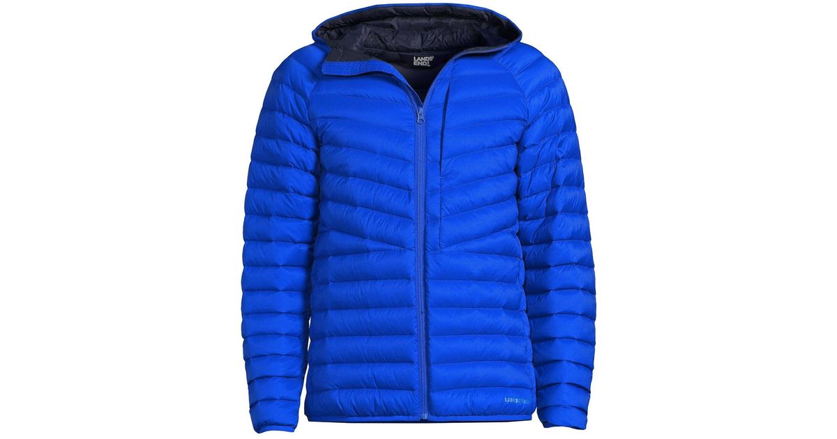 Lands' End Wander Weight Ultralight Packable Hooded Down Jacket in Blue for Men Lyst