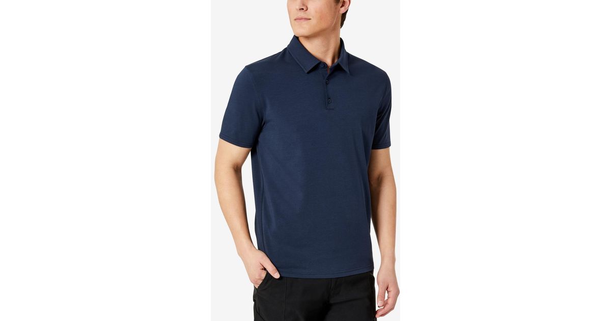 Ken Button Kenneth Cole Performance Button Polo in Blue for Men | Lyst