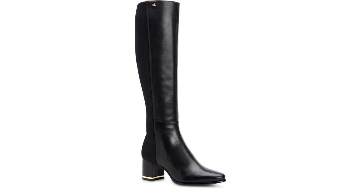 calvin klein tall black boots