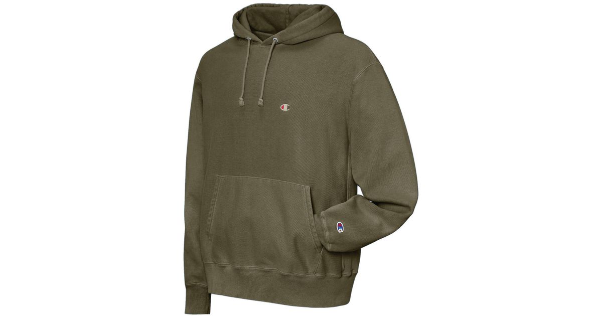 khaki green champion hoodie