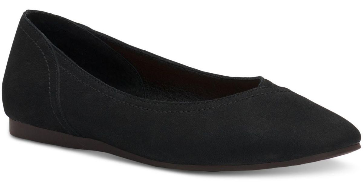 Lucky Brand Suede Abielle Ballet Flats in Black | Lyst