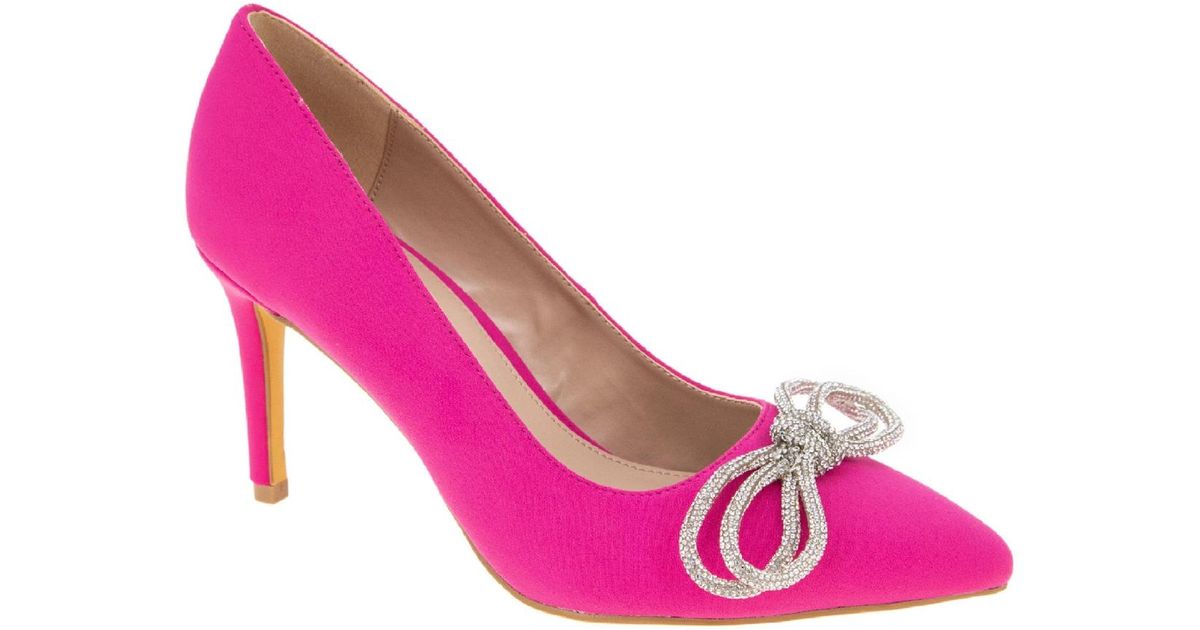 BCBGeneration Anna Crystal Bow Slip on Pumps in Pink Lyst