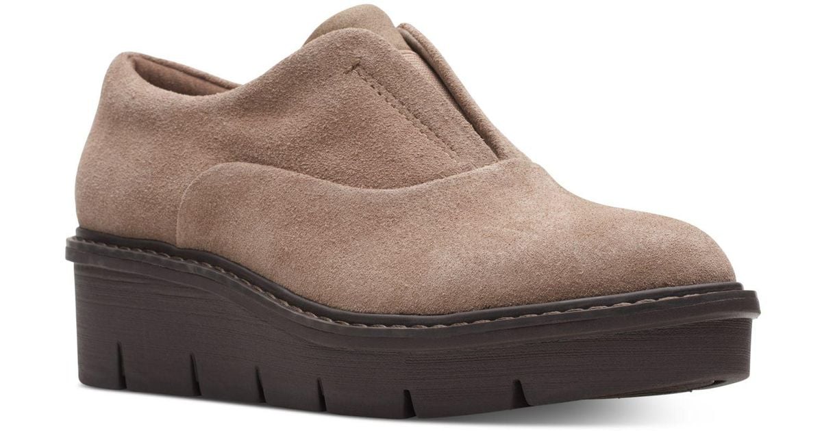 Clarks Suede Airabell Sky Slipon Flats in Brown Lyst