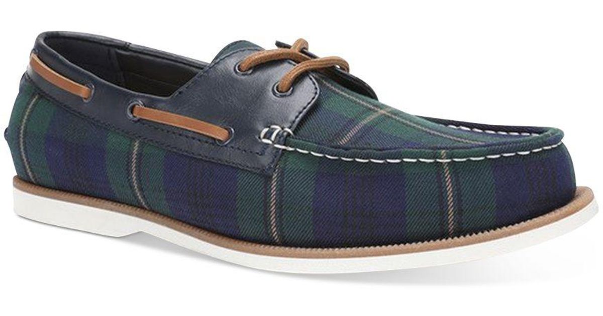 Club Room Boat Shoes, Created For Macy's in Blue Check (Blue) for Men