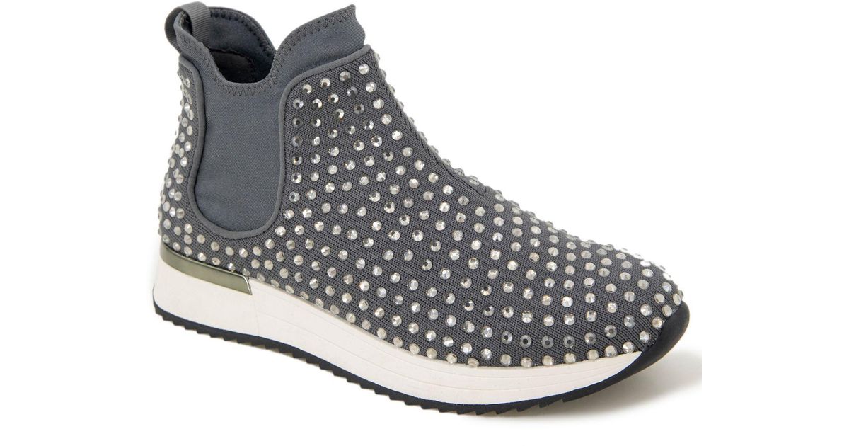 Kenneth Cole Reaction Lace Cameron Chelsea Jewel Sneakers in Dark Gray ...