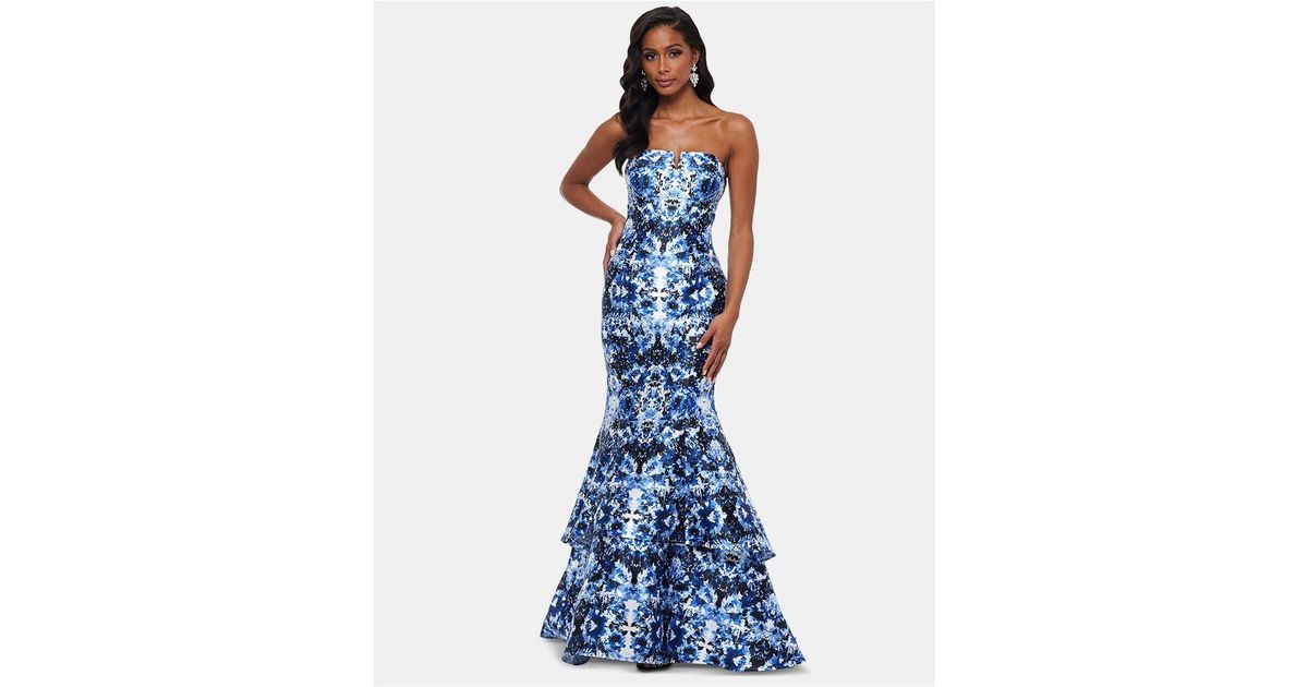xscape strapless dress