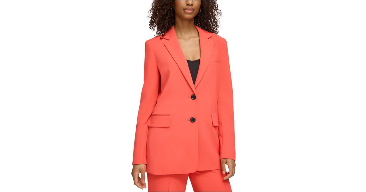 Karl Lagerfeld Oversized Suiting Blazer in Red | Lyst