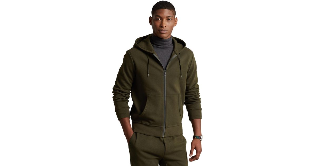 Polo Ralph Lauren Double knit Full zip Hoodie in Green for Men Lyst