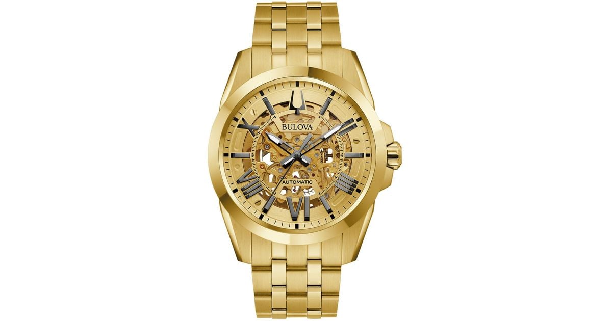 Bulova Automatic Classic Sutton Goldtone Stainless Steel Bracelet Watch 46mm in Metallic for