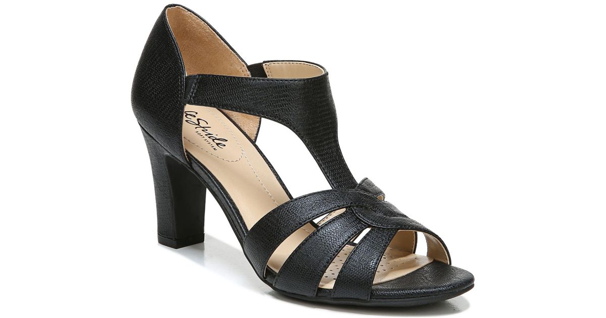 LifeStride Caramel Dress Sandals in Black | Lyst
